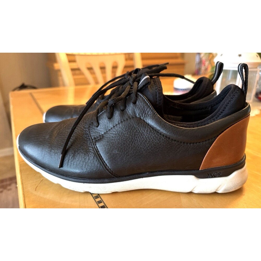 Johnson And Murphy Men’s XC4 Prentiss Plain Toe Black Leather Sneaker Shoes 9.5M
